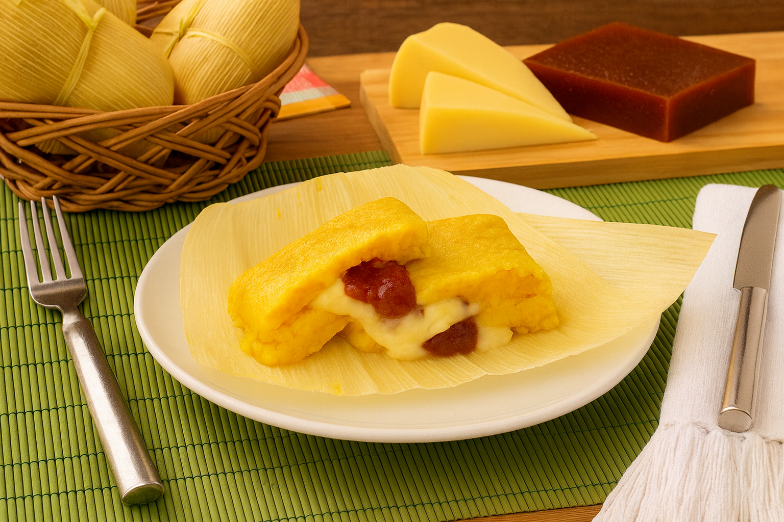 Pamonha Doce com Queijo & Goiabada